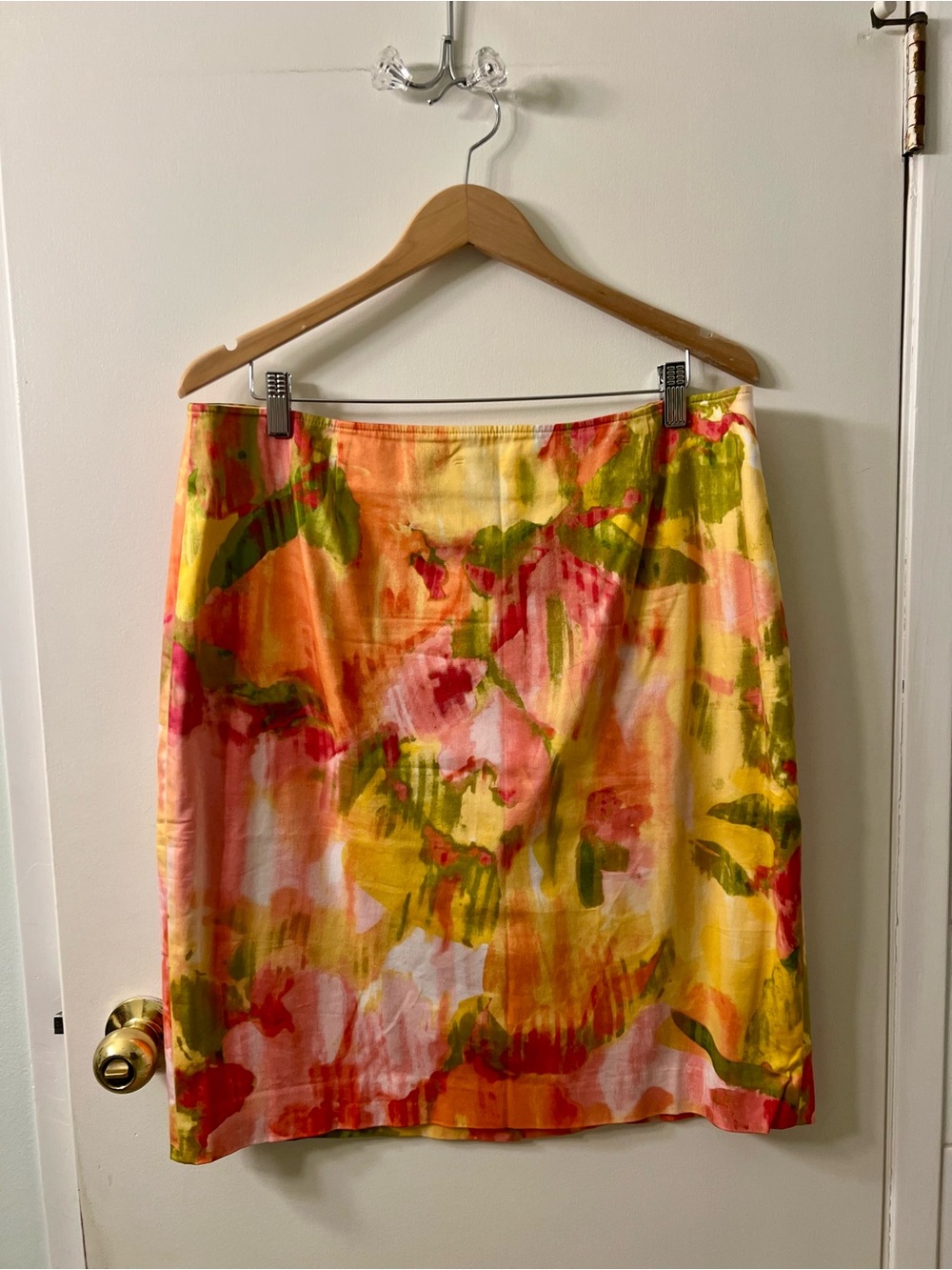 Jones New York Vibrant Watercolor Print Pencil Skirt
